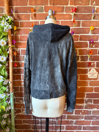 Good Vibes Cactor Flower Sun Cropped Hoodie Sweatshirt - Fair Trade Made - 100% Cotton