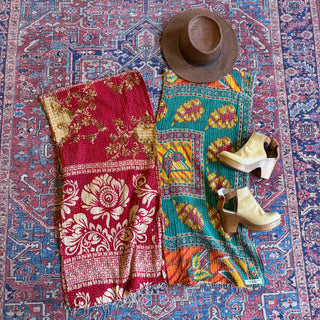 Reversible Saffron Kantha Tunic - One of A Kind