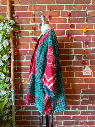 OOAK Summer Collection - Upcycled Gorillaz Inspired Vintage Kantha Jacket