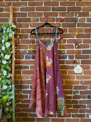 Coffee In The Morning Midi Kantha Summer Dress With Pockets - Fits up to 2X