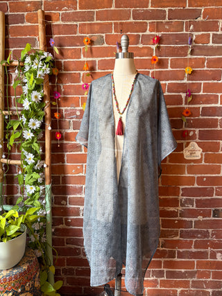 Summer Dreams 100% Silk Poncho Robe- Fair Trade Made