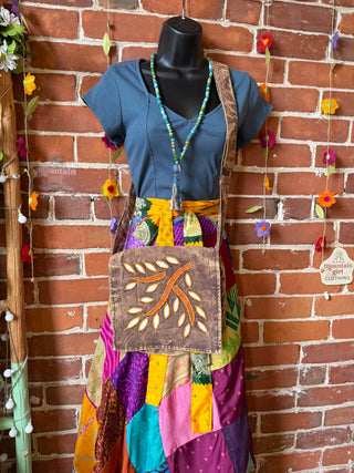 Spring Leaf Spirit Cotton Crossbody / Shoulder Bag - Fair Trade Made