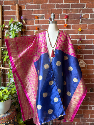 Summer Dreams 100% Silk Poncho Robe- Fair Trade Made