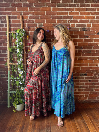 Delphia Recycled Sari Dress w/ Pockets