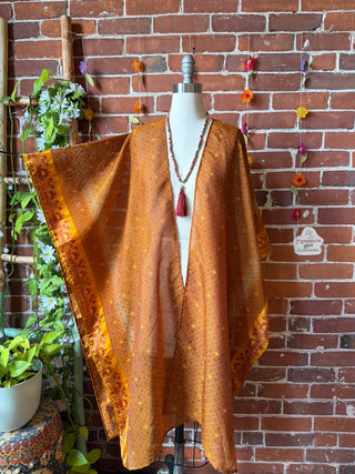 Summer Dreams 100% Silk Poncho Robe- Fair Trade Made