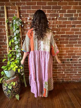 Coffee In The Morning Kantha Dress - Fits up to 3X