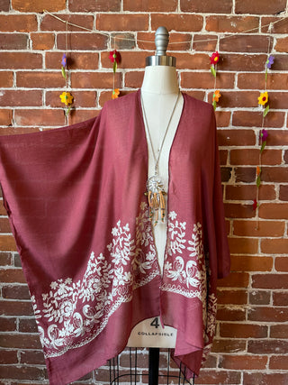 Rosewood Embroidered Boho Kimono Layer