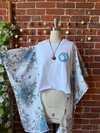 OOAK Autumn Collection - Upcycled Blue Goose Farm Veggies Hi Lo Poncho Top
