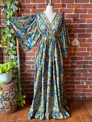 Delphia Recycled Ruffle Sari Dress w/ Pockets - Tall Length