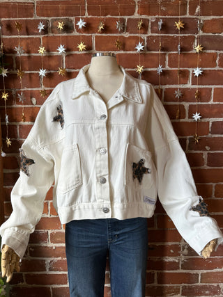 OOAK Autumn Collection - Size Medium Upcycled Nirvana Inspired Patchwork Star Jacket