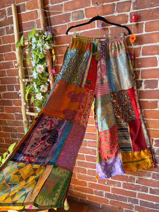 Kaleidoscope Patchwork Sari Lounge Pants - Available in Multiple - Fair Trade Made