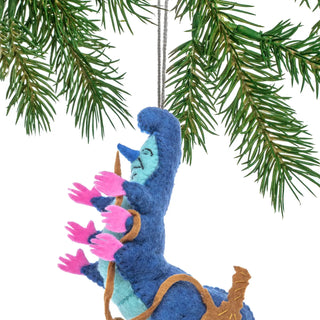 Felt Blue Caterpillar Ornament  - Fair Trade Made