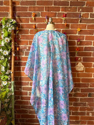 Summer Dreams 100% Silk Poncho Robe- Fair Trade Made