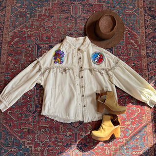 Sphere Here We Come! Grateful Dead Inspired Sparkle Fringe Jacket