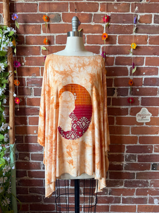 OOAK Spring Collection - Callisto Kantha Crescent Moon Tunic Poncho Top