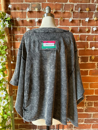 OOAK Autumn Collection - Upcycled Flower Patchwork Poncho Style Top 🌼