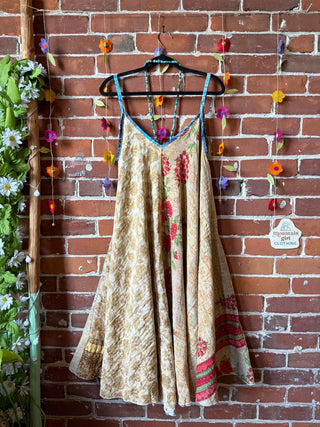 Coffee In The Morning Midi Kantha Summer Dress With Pockets - Fits up to 2X