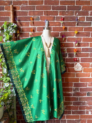 Summer Dreams 100% Silk Poncho Robe- Fair Trade Made