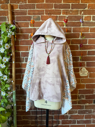 OOAK Autumn Collection - Pearl Classic Rock Tie Dye Poncho Hoodie