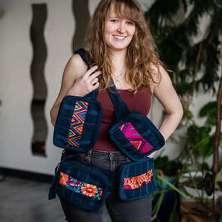 Mystery Boho Upcycled Embroidered Patch Fanny Pack / Crossbody Bag