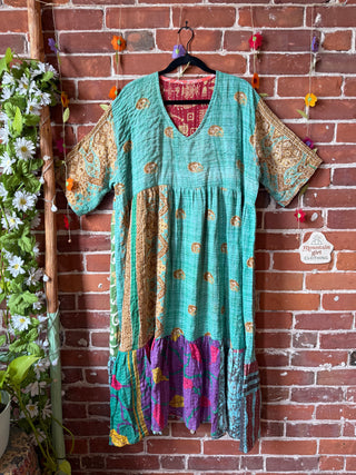 Coffee In The Morning Kantha Dress - Fits up to 3X