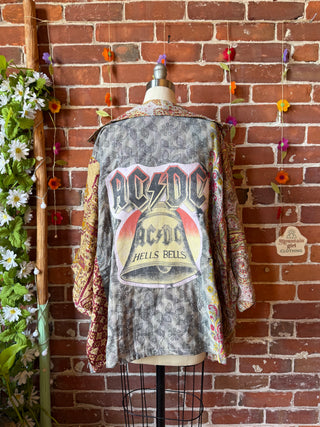 OOAK Summer Collection - Upcycled AC/DC Inspired Vintage Kantha Jacket
