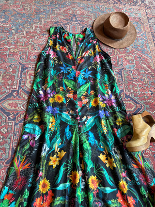 100% Silk Meet You At The Beach Boho Jumpsuit