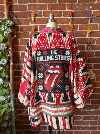 OOAK Summer Collection - Upcycled Rolling Stones Inspired Vintage Kantha Jacket