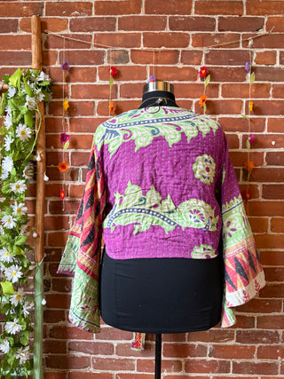Plus Size Nova Kantha Bell Sleeve Wrap Top
