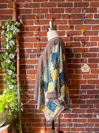 OOAK Summer Collection - Upcycled Flower Patch Patchwork Poncho Style Top 🌼