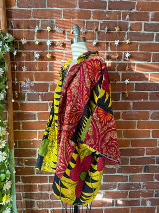 OOAK Winter Collection - Upcycled Van Halen Inspired Vintage Kantha Jacket