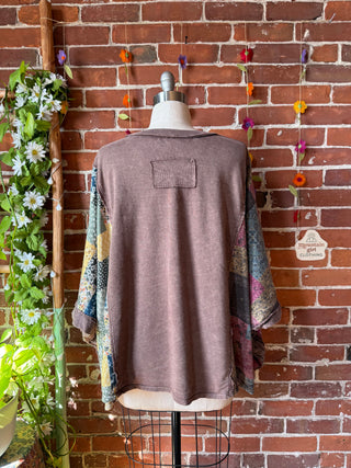 OOAK Summer Collection - Upcycled Peace Patch Patchwork Poncho Style Top
