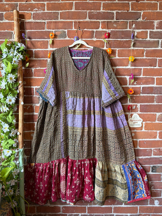Coffee In The Morning Kantha Dress - Fits up to 3X
