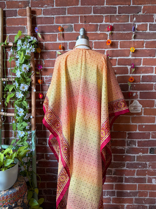 Summer Dreams 100% Silk Poncho Robe- Fair Trade Made