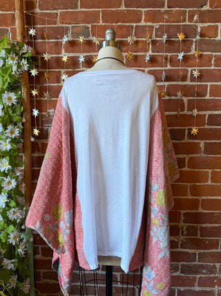 OOAK Winter Collection- Upcycled Rolling Stones Inspired Kantha Poncho Top/Tee
