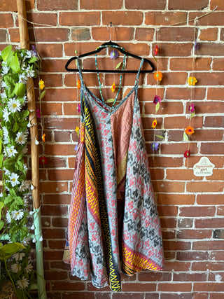 Coffee In The Morning Midi Kantha Summer Dress With Pockets - Fits up to 2X