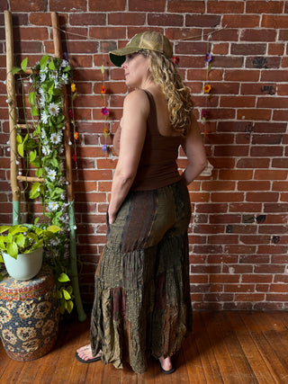 Wide Leg Boho Vibes Patchwork Pants - Available in Multiple Sizes Small-3X -Fair Trade Made
