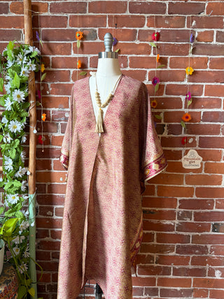 Summer Dreams 100% Silk Poncho Robe- Fair Trade Made