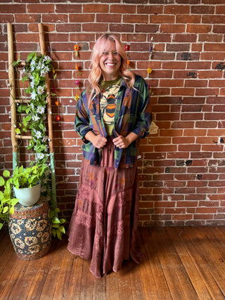 Floral Stevie Mineral Wash Skirt Maxi Length - Multiple Colors Available - Fair Trade Made