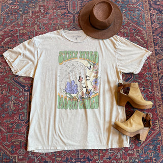 2XL+3XL Stay Wild Moon Child Mineral Wash TShirt -Glacier White