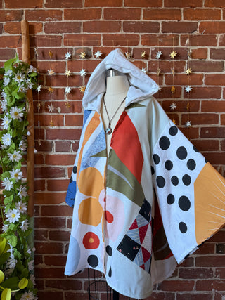 OOAK Autumn Collection - Upcycled Boho Floral Bell Sleeve Patchwork Hoodie Robe