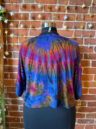 Dark Side of the Moon Purple Cropped Tie Dye Tee