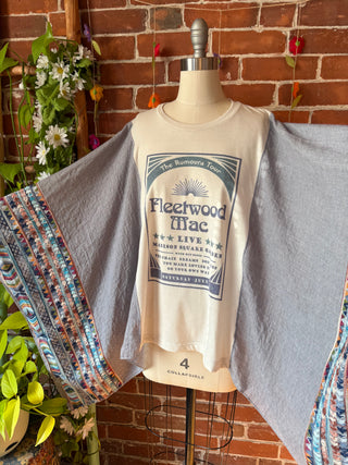 OOAK Autumn Collection-Upcycled Fleetwood Inspired Embroidered Poncho Top