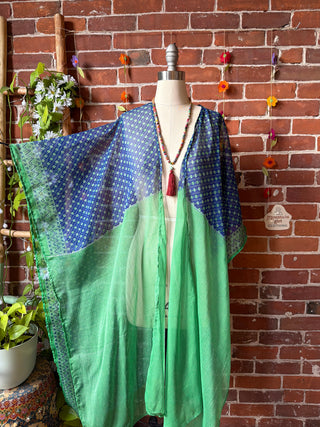 Summer Dreams 100% Silk Poncho Robe- Fair Trade Made