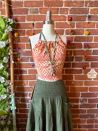 Size 0-12 In Bloom Reversible Kantha Halter Top