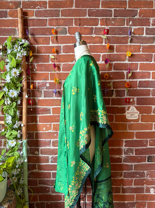 Summer Dreams 100% Silk Poncho Robe- Fair Trade Made