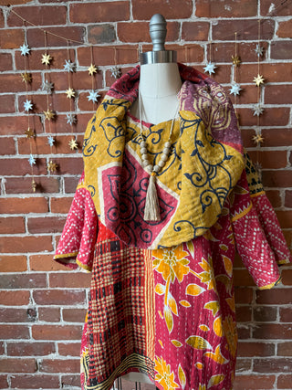 Twilight Reversible Kantha Cowl Pullover