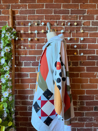 OOAK Autumn Collection - Upcycled Boho Floral Bell Sleeve Patchwork Hoodie Robe