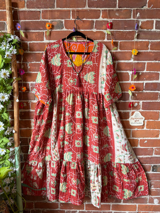 Coffee In The Morning Kantha Dress - Fits up to 3X