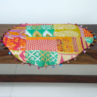 Mystery Recycled Kantha Round Table Cover 25"